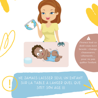 Affiche prévention des chutes de la table à langer